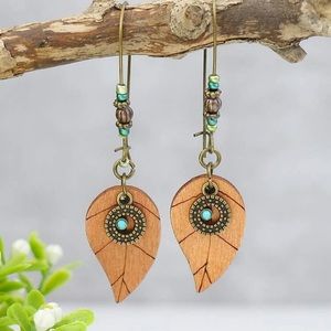 Emery Rose Leaf Charm Earrings